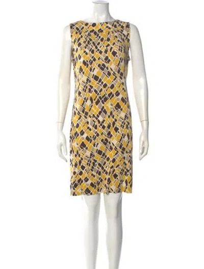 Pre-owned Tory Burch Silk Mini Dress In Yellow