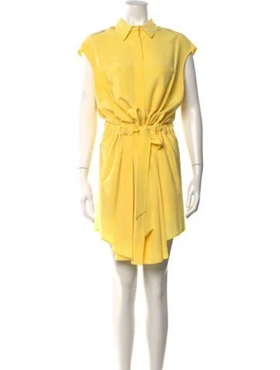 Pre-owned Tory Burch Silk Mini Dress In Yellow