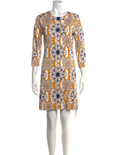 Pre-owned Tory Burch Silk Mini Dress In Yellow