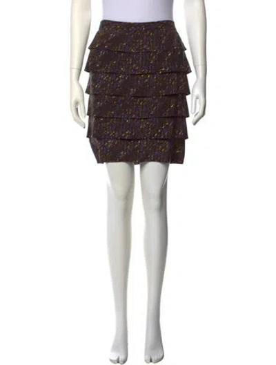 Pre-owned Tory Burch Silk Mini Skirt In Black