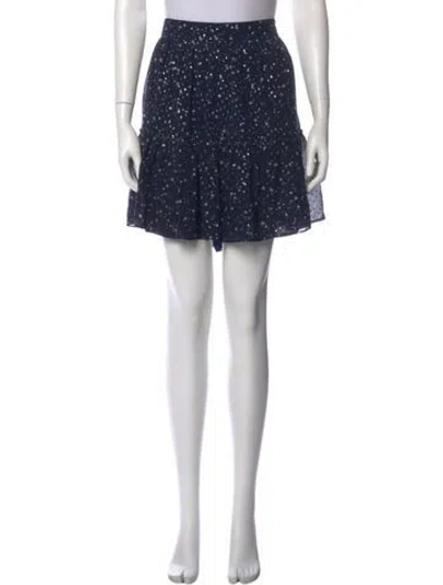 Pre-owned Tory Burch Silk Mini Skirt In Blue