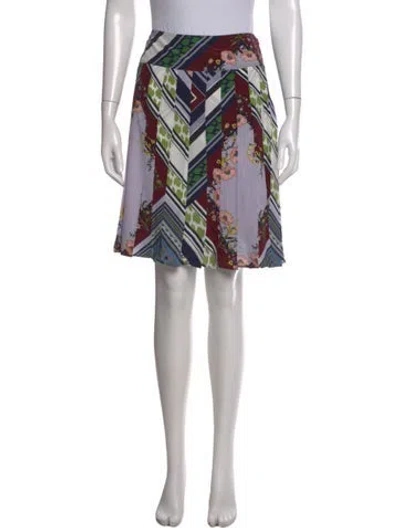 Pre-owned Tory Burch Silk Mini Skirt In Blue