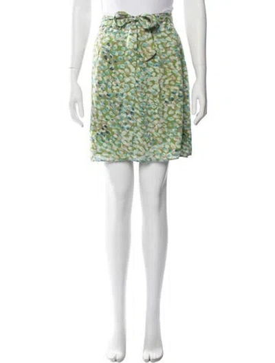 Pre-owned Tory Burch Silk Mini Skirt In Blue