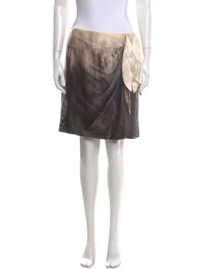 Pre-owned Tory Burch Silk Mini Skirt In Gray