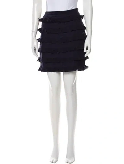 Pre-owned Tory Burch Silk Mini Skirt In Gray