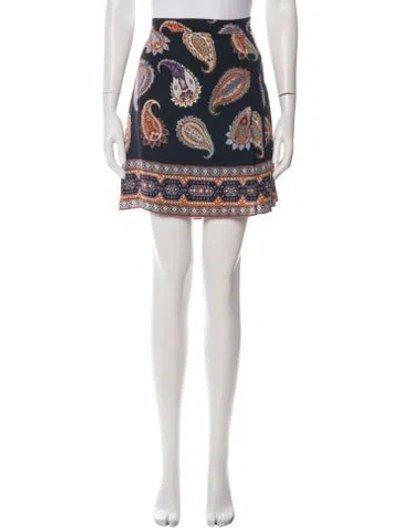 Pre-owned Tory Burch Silk Mini Skirt In Green