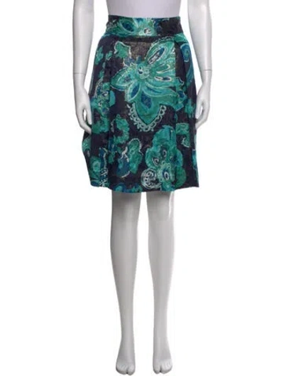 Pre-owned Tory Burch Silk Mini Skirt In Green