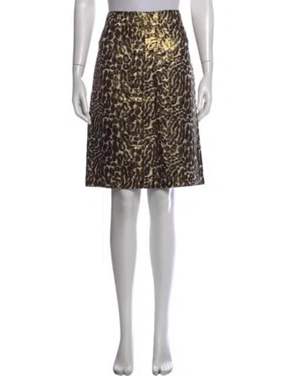 Pre-owned Tory Burch Silk Mini Skirt In Metallic/neutrals