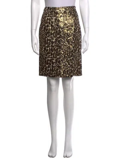 Pre-owned Tory Burch Silk Mini Skirt In Metallic/neutrals