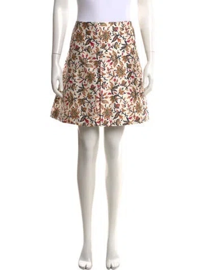 Pre-owned Tory Burch Silk Mini Skirt In Multicolor