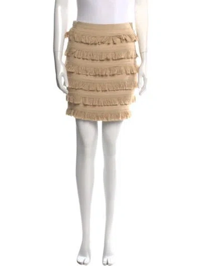 Pre-owned Tory Burch Silk Mini Skirt In Neutral