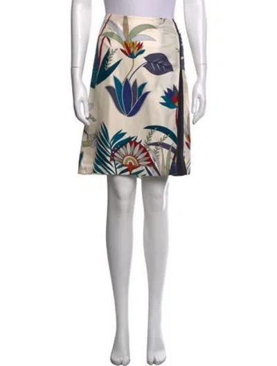 Pre-owned Tory Burch Silk Mini Skirt In Neutrals