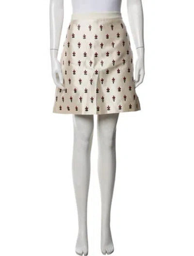Pre-owned Tory Burch Silk Mini Skirt In Neutrals