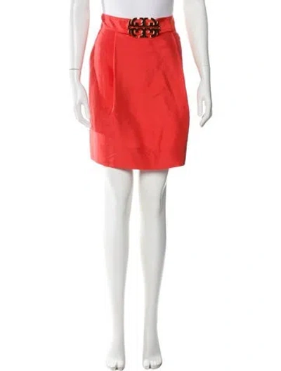 Pre-owned Tory Burch Silk Mini Skirt In Orange