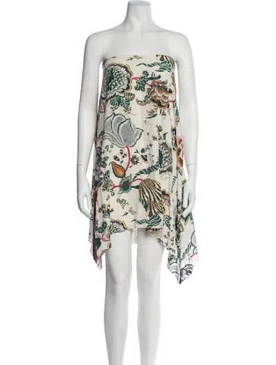 Pre-owned Tory Burch Silk Mini Skirt In White