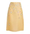 Tory Burch Silk Mirror-embellished Midi Skirt In Brown