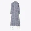 Tory Burch Silk Organza Shirtdress In Blue Candy Dots
