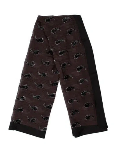 Pre-owned Tory Burch Silk Paisley Print Shawl In Brown