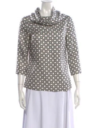 Pre-owned Tory Burch Silk Patterned Blouse In Multi