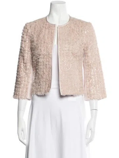 Pre-owned Tory Burch Silk Patterned Jacket In Pink