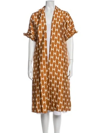 Pre-owned Tory Burch Silk Patterned Jacket W/ Tags In Orange