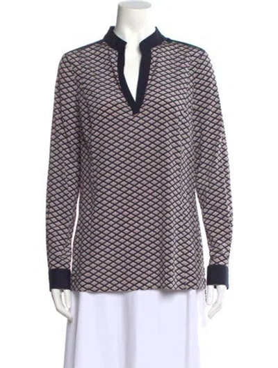 Pre-owned Tory Burch Silk Patterned Top