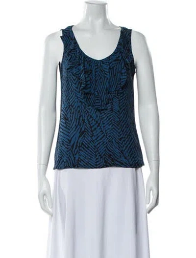 Pre-owned Tory Burch Silk Patterned Top In Multi