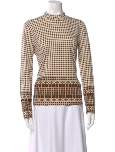 Pre-owned Tory Burch Silk Patterned Top In Multi
