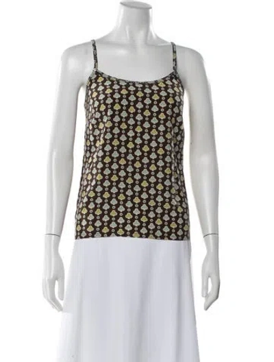 Pre-owned Tory Burch Silk Patterned Top In Multi