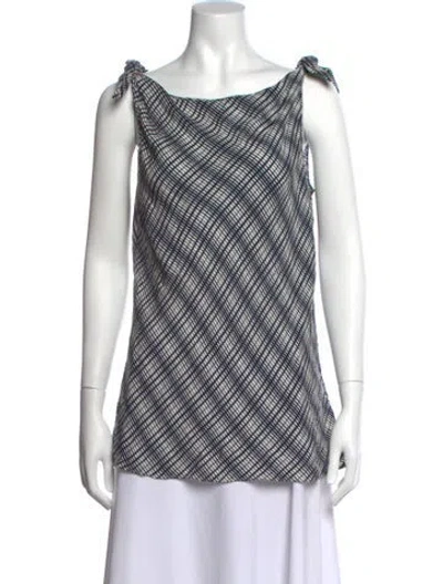 Pre-owned Tory Burch Silk Patterned Top In Multi