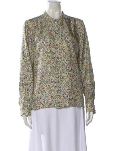 Pre-owned Tory Burch Silk Patterned Top In Red