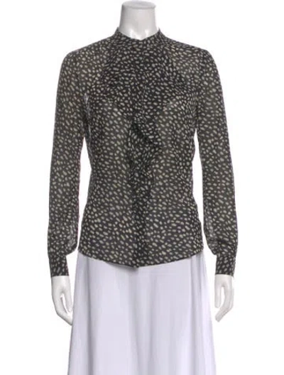 Pre-owned Tory Burch Silk Polka Dot Print Blouse