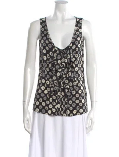 Pre-owned Tory Burch Silk Polka Dot Print Blouse In Multi