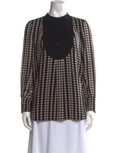 Pre-owned Tory Burch Silk Polka Dot Print Blouse In Multi