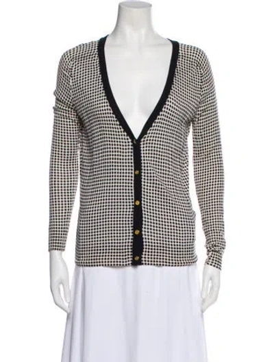 Pre-owned Tory Burch Silk Polka Dot Print Top In Blue