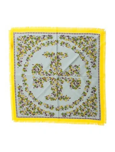 Pre-owned Tory Burch Silk Printed Bandana In Multi