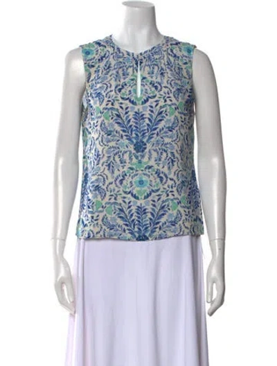 Pre-owned Tory Burch Silk Printed Blouse