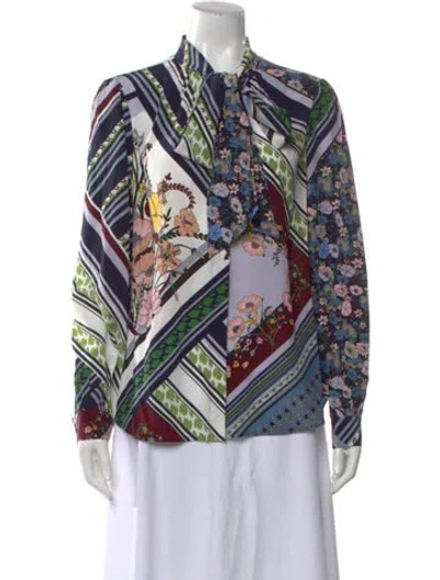 Pre-owned Tory Burch Silk Printed Blouse