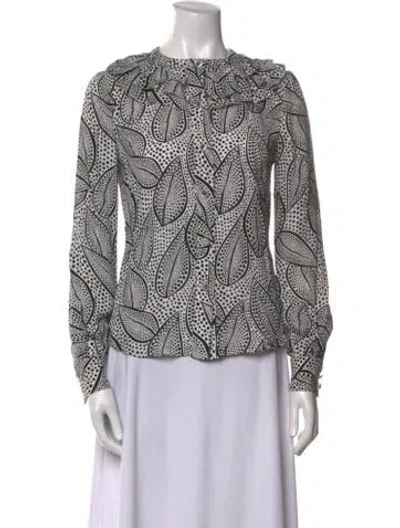 Pre-owned Tory Burch Silk Printed Blouse In Multi