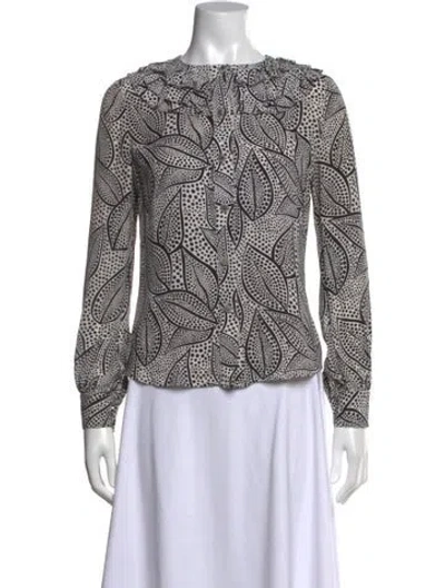 Pre-owned Tory Burch Silk Printed Blouse In Multi