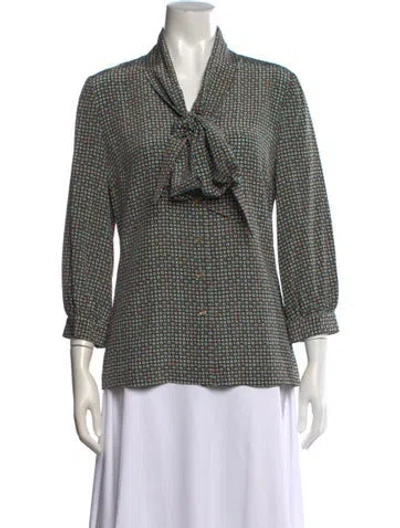 Pre-owned Tory Burch Silk Printed Blouse In Multicolor