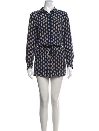 Pre-owned Tory Burch Silk Printed Jumpsuit In Neutral