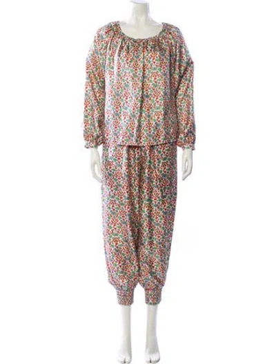 Pre-owned Tory Burch Silk Printed Pant Set W/ Tags In Multi