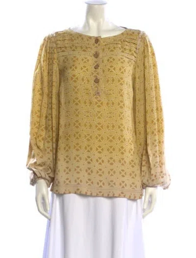 Pre-owned Tory Burch Silk Printed Polo