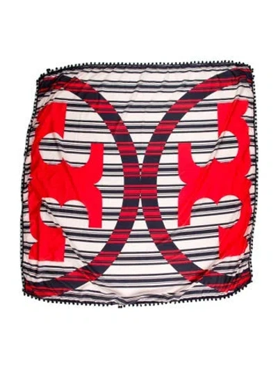Pre-owned Tory Burch Silk Printed Scarf In Multi