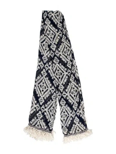 Pre-owned Tory Burch Silk Printed Scarf In Neutral