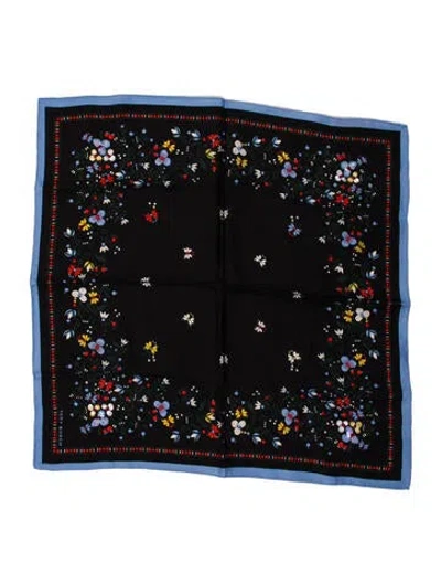Pre-owned Tory Burch Silk Printed Scarf W/ Tags In Black