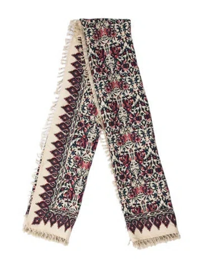 Pre-owned Tory Burch Silk Printed Shawl In Neutrals