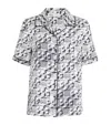 Tory Burch Silk Camp Shirt With Printed Monogram Pattern
