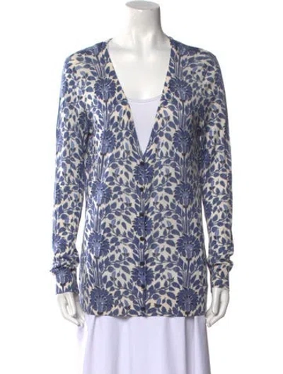 Pre-owned Tory Burch Silk Printed Sweater In Neutral